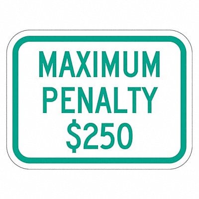 Fine  Penalty Parking Sign 9 x 12