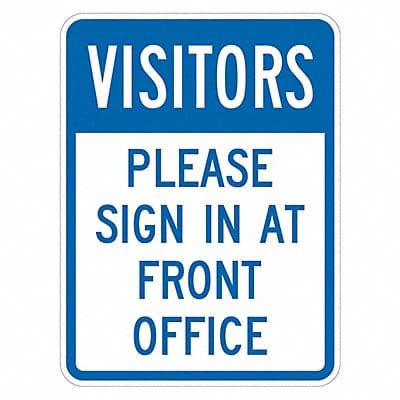 Rflctv Visitors Sign 18x12in Aluminum