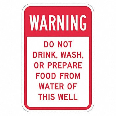 Rflctv Potable Water Warn Sign 18x12in