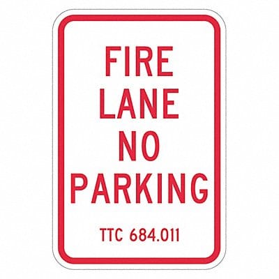 Fire Lane No Parking Sign 18 x 12