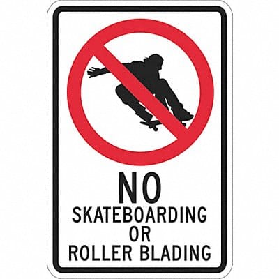 Rflctv No Skateboards Sign 18x12in Alum