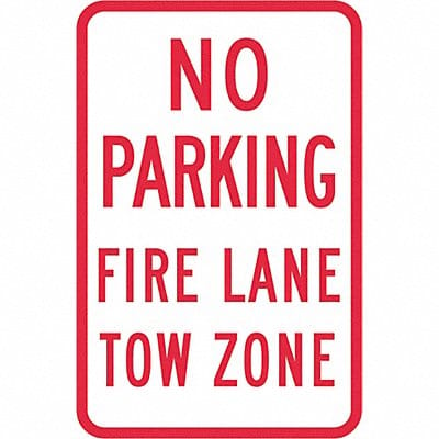 Fire Lane No Parking Sign 18 x 12