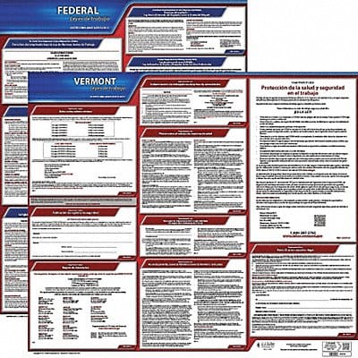 Labor Law Poster Fed/STA VT SP 20inH 1yr