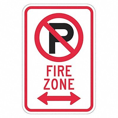 Fire Zone No Parking Sign 18 x 12