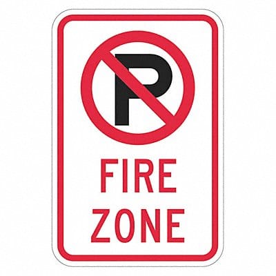 Fire Zone No Parking Sign 18 x 12