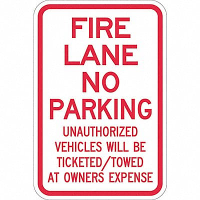 Fire Lane No Parking Sign 18 x 12