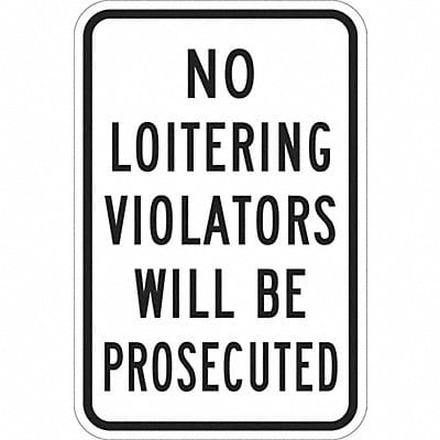 Rflctv No Loitering Sign 18x12in Alum