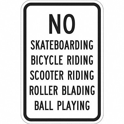 Rflctv No Skateboards Sign 18x12in Alum