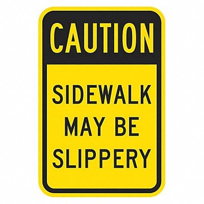 Rflctv Slippery Caut Sign 18x12in Alum