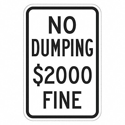 Reflective No Dumping Sign 18x12in Alum