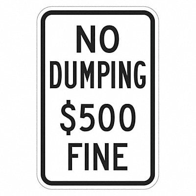 Reflective No Dumping Sign 18x12in Alum