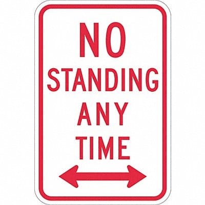 No Standing Parking Sign 18 x 12