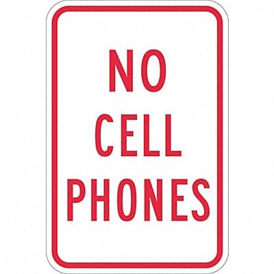 No Cell Phones Traffic Sign 18 x 12