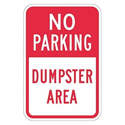 Dumpster No Parking Sign 18 x 12