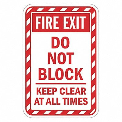 Rflctv Fire Door Fire Exit Sign 18x12in