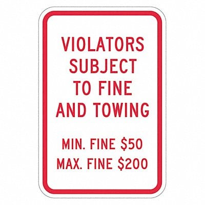 Tow Zone No Parking Sign 18 x 12