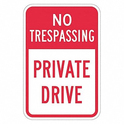 Rflctv No Trespassing Sign 18x12in Alum