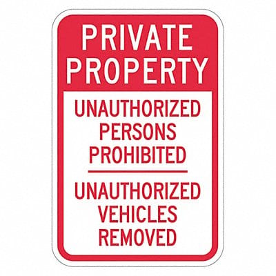 Rflctv No Trespassing Sign 18x12in Alum