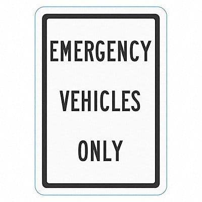 Emergency Vehicle Parking Sign 18 x 12