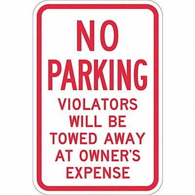 Tow Zone No Parking Sign 18 x 12