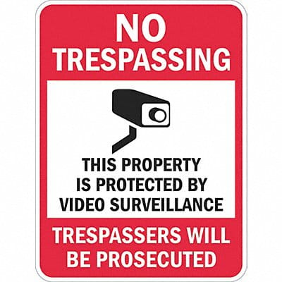 Rflctv No Trespassing Sign 18x12in Alum