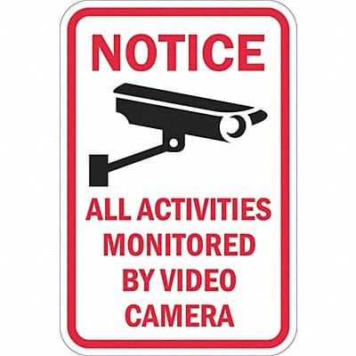 Rflctv Surveillance Notice Sign 18x12in