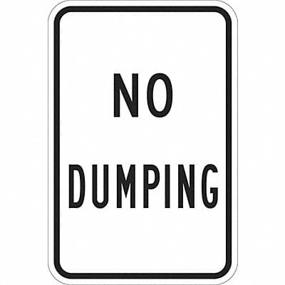 Reflective No Dumping Sign 18x12in Alum