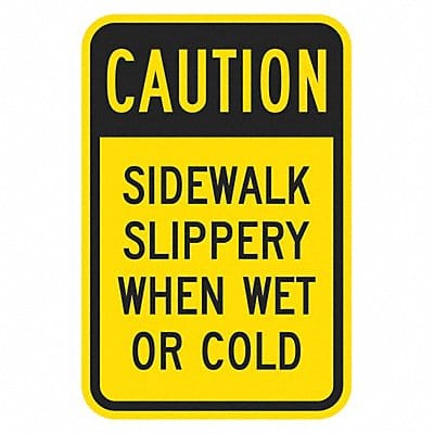 Rflctv Slippery Caut Sign 18x12in Alum