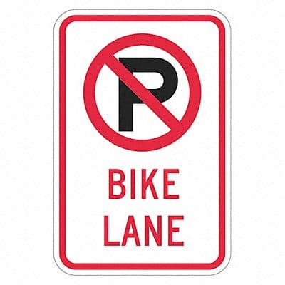 No Parking Bike Lane Sign 18 x 12