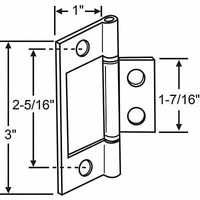 Door Hinge Steel 3 L PR