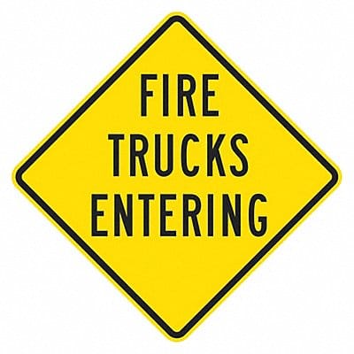 Fire Trucks EntTraffic Sign 12 x 12