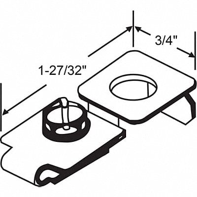 Door Pivot Bracket Steel 1-27/32 L