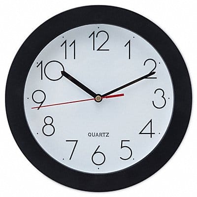 Round Wall Clock Black 9-3/4