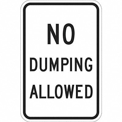 Reflective No Dumping Sign 18x12in Alum