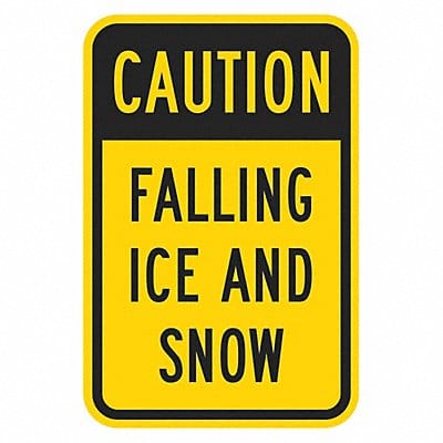 Rflctv Icy Conditions Caut Sign 18x12in