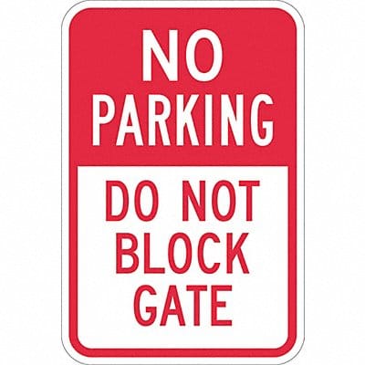 Gate No Parking Sign 18 x 12