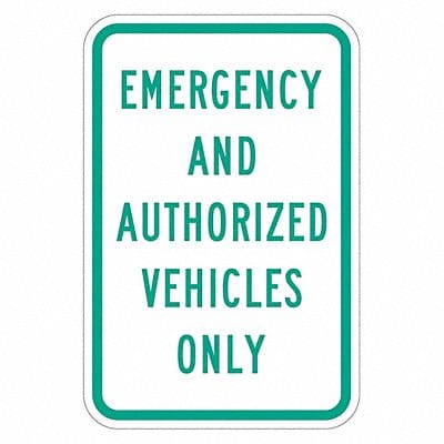 Emergency Vehicle Parking Sign 18 x 12