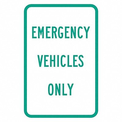 Emergency Vehicle Parking Sign 18 x 12