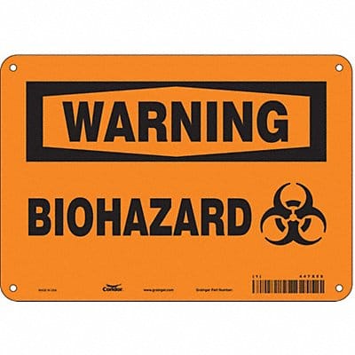 Biohazard Sign 7 in x 10 in Aluminum