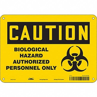 Biohazard Sign 7 in x 10 in Aluminum