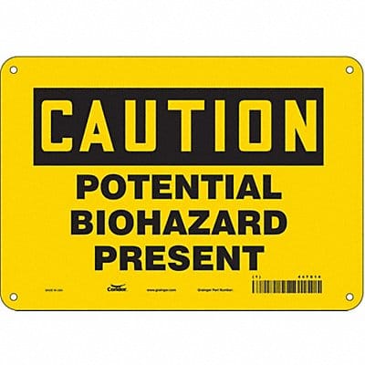 Safety Sign 7 inx10 in Polyethylene