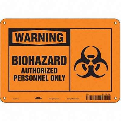 Biohazard Sign 7 in x 10 in Aluminum