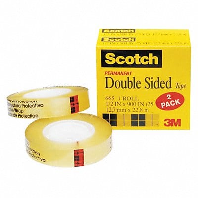 2-Sided Office Tape 75ft 1/2in 3 mil PK2