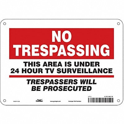 Security Sign 7 in x 10 in Aluminum