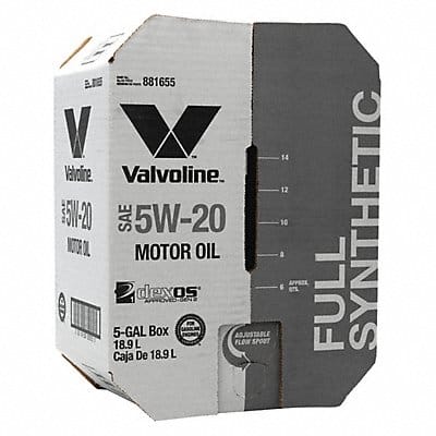 Motor Oil 5 gal Sz 5W-20 SAE Grade Box