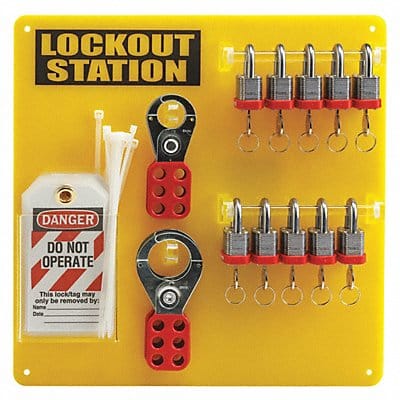 Padlock Station Black/Yellow 13-1/2 H