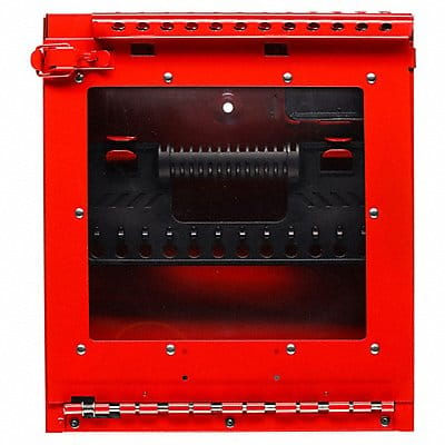 Group Lockout Box Hinged Red StnlssSteel