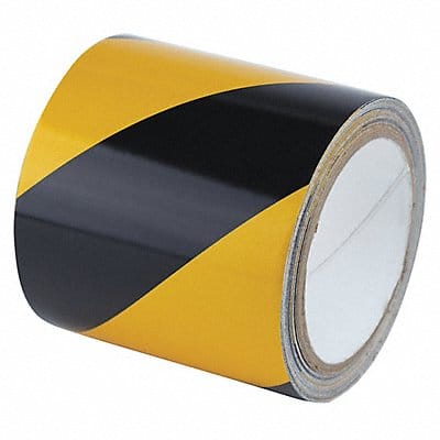 Floor Tape Black/Yellow 4 inx30 ft Roll