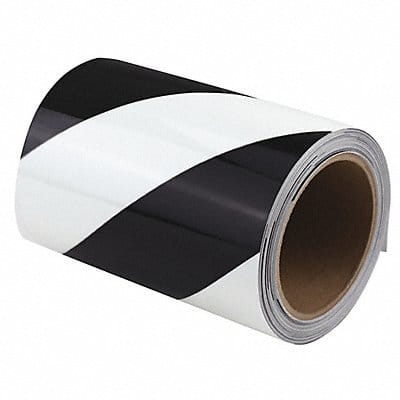 Floor Tape Black/White 6 inx30 ft Roll