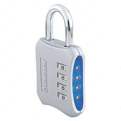 Combination Padlock 2 1/5in Rectgle Slvr